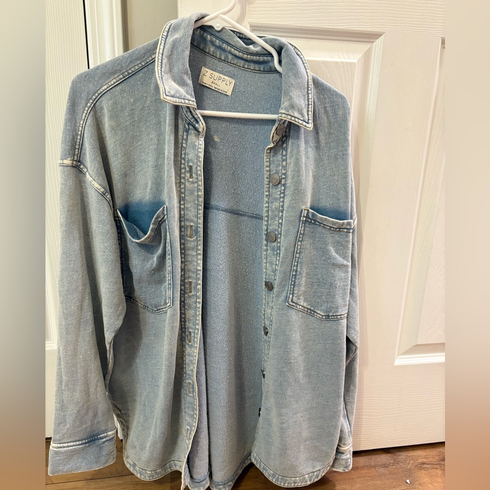 Z Supply Faded Blue Denim Shirt